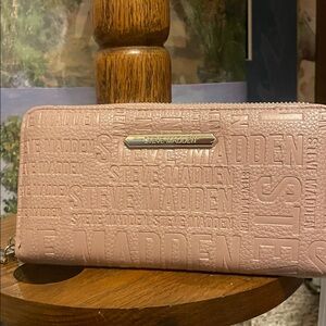 Steve Madden Blush Embossed Zip-Around Wallet